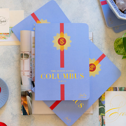 The Scout Guide Columbus Volume 9, light blue cover with red stripe, gold foil title and TSG Medallion logo