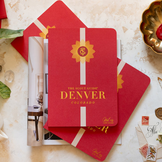 The Scout Guide Denver Volume 12, red cover with cream stripe, gold foil title and TSG Medallion logo
