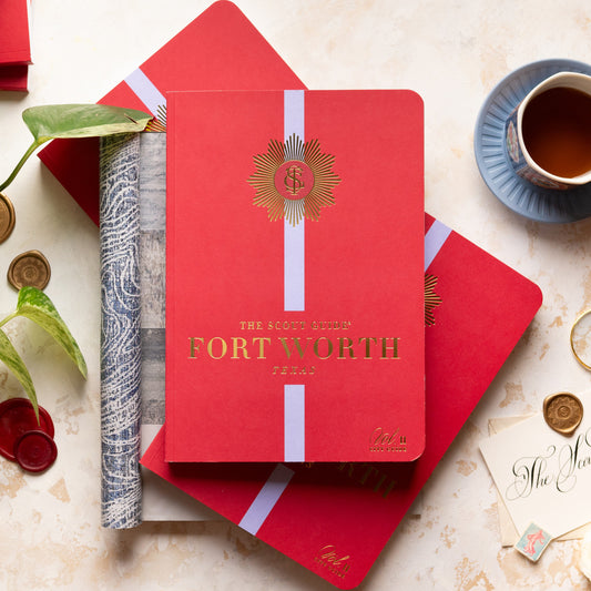 The Scout Guide Fort Worth Volume 11, red cover with pink stripe, gold foil title and TSG Medallion logo