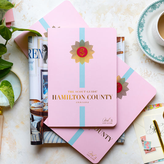 The Scout Guide Hamilton County Volume 3, light pink cover with light blue stripe, gold foil title and TSG Medallion logo