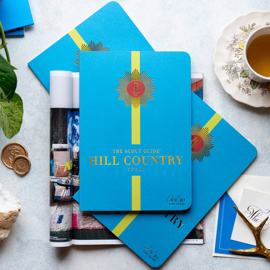 The Scout Guide Hill Country Volume109, blue cover with green stripe, gold foil title and TSG Medallion logo