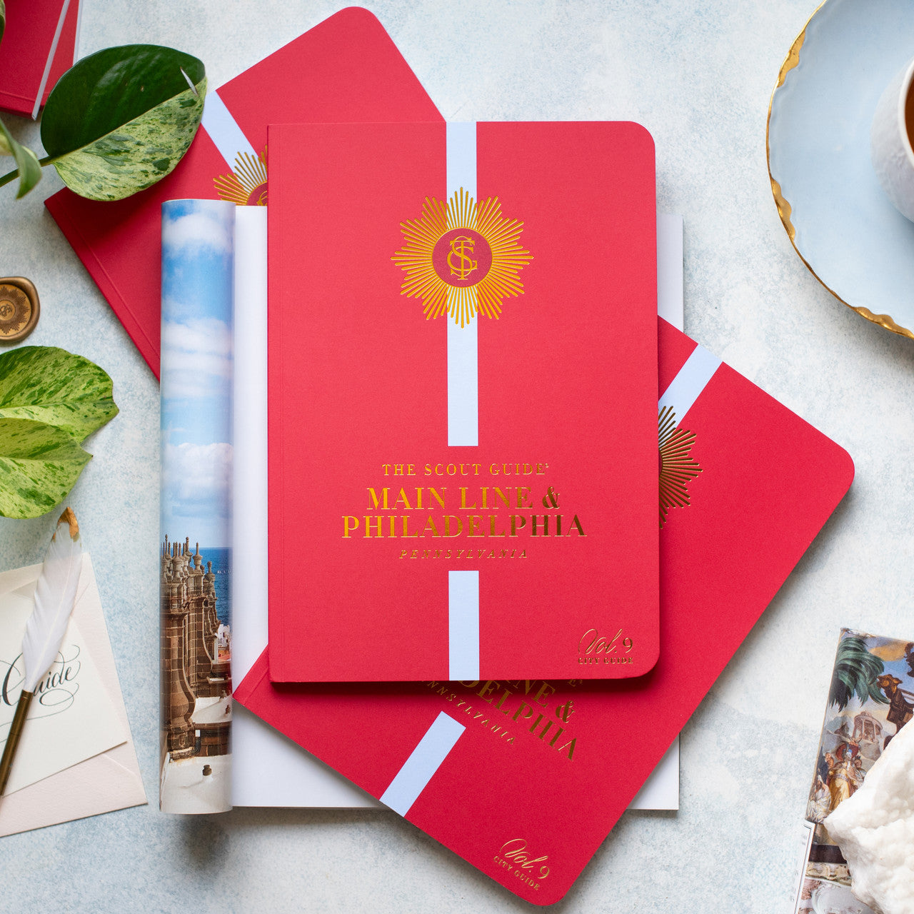 The Scout Guide Mainline & Philadelphia Volume 9, red cover with white stripe, gold foil title and TSG Medallion logo