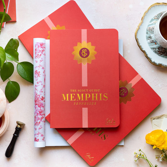 The Scout Guide Memphis Volume 12, red cover with light pink stripe, gold foil title and TSG Medallion logo