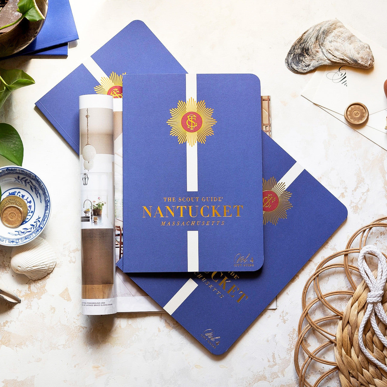 The Scout Guide Nantucket Volume 4, navy blue cover with white stripe, gold foil title and TSG Medallion logo