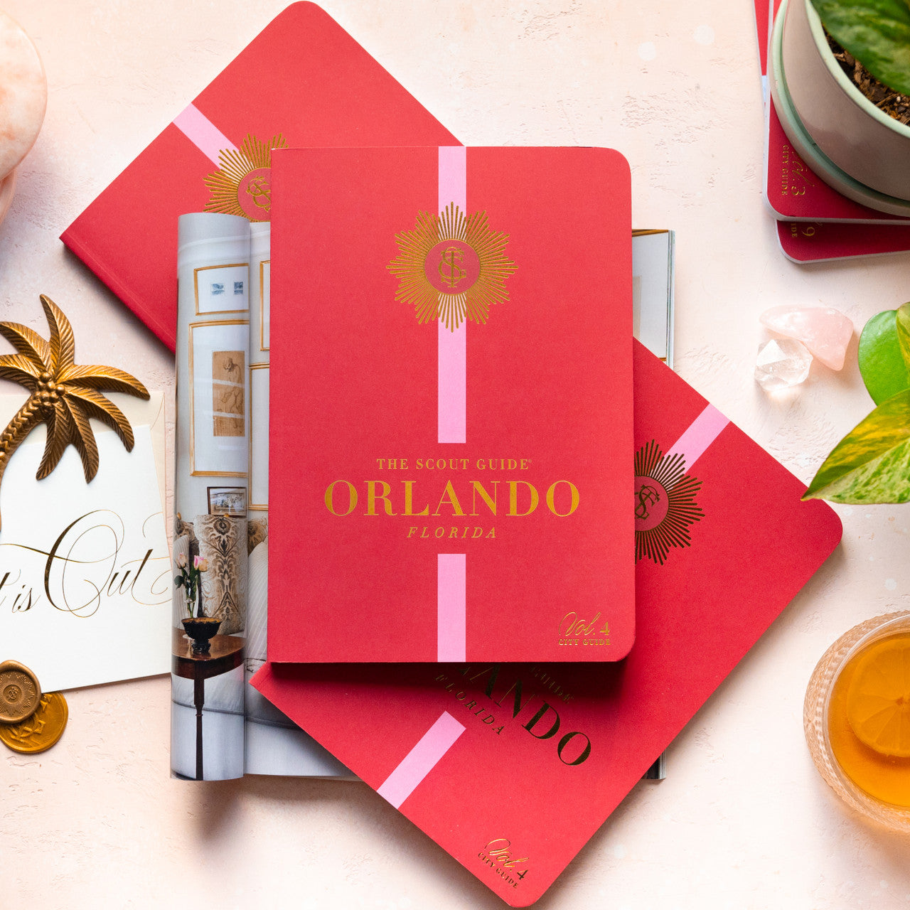 The Scout Guide Orlando Volume 4, red cover with pink stripe, gold foil title and TSG Medallion logo