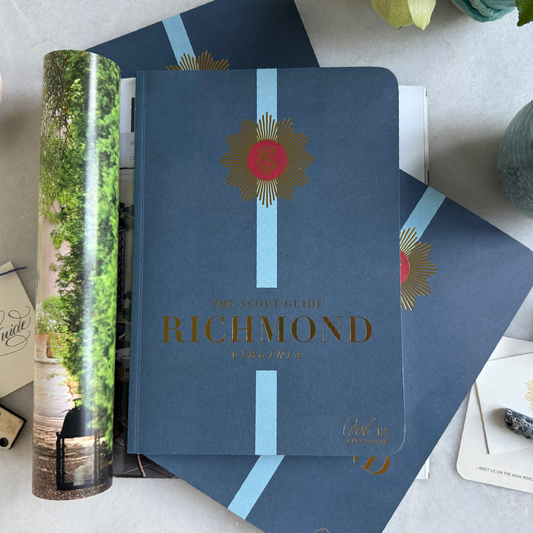 The Scout Guide Richmond Volume 13, dark blue cover with light blue stripe, gold foil title and TSG Medallion logo