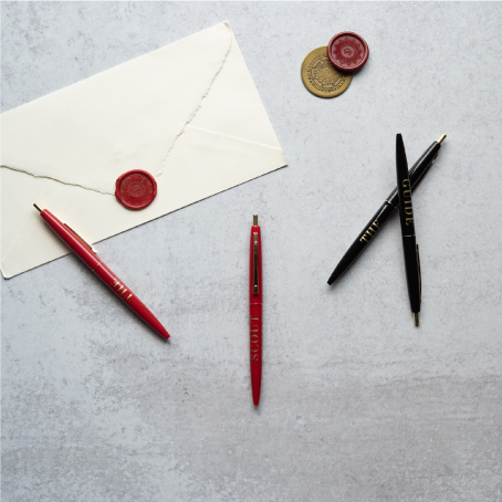The Scout Guide red ball point pen with black ink