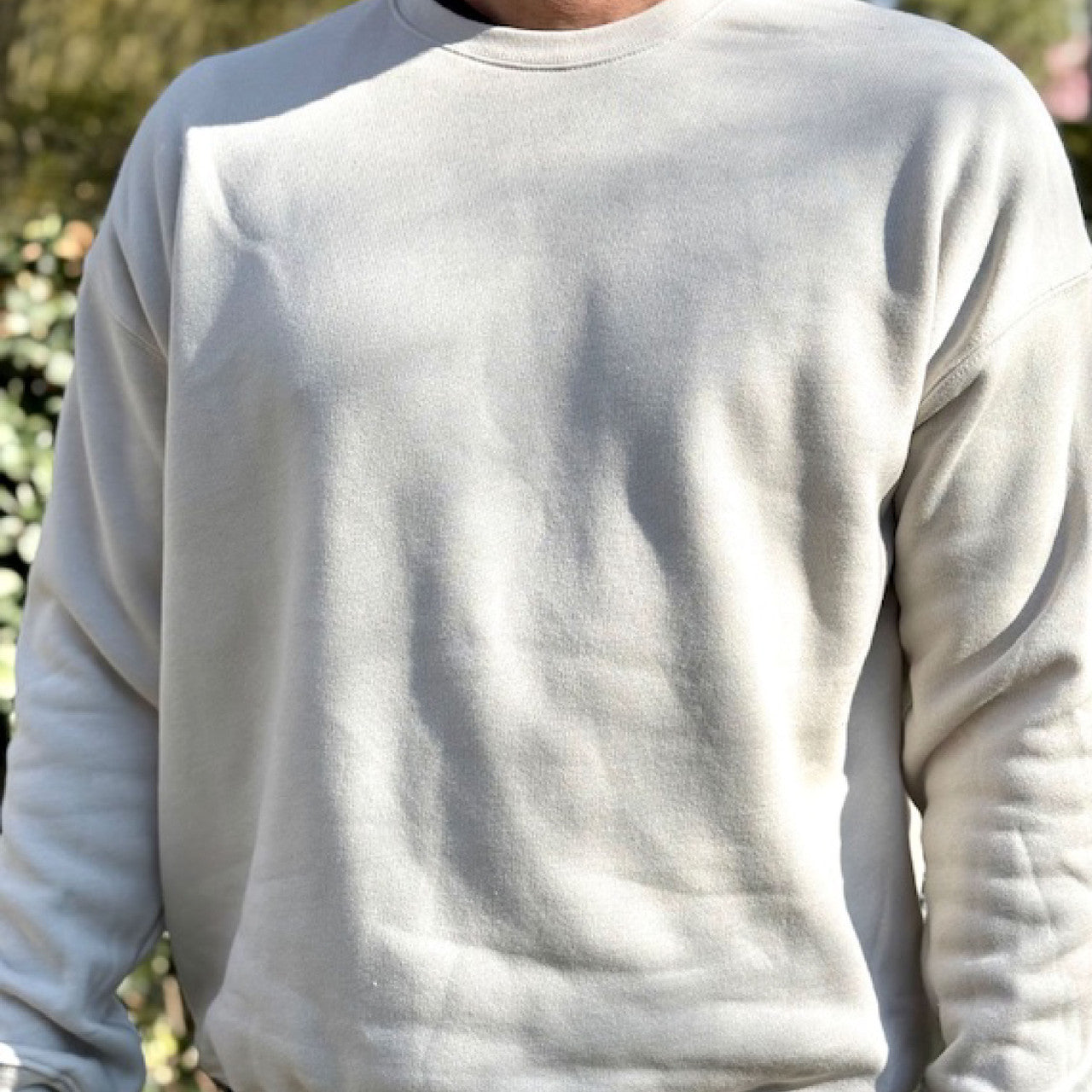 The Scout Guide crewneck in gray, front