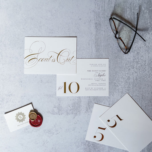 Large Number Foil Invitation