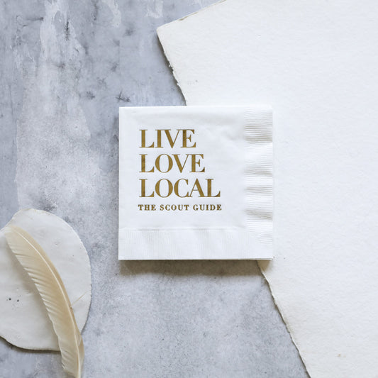 Live Love Local Napkins white